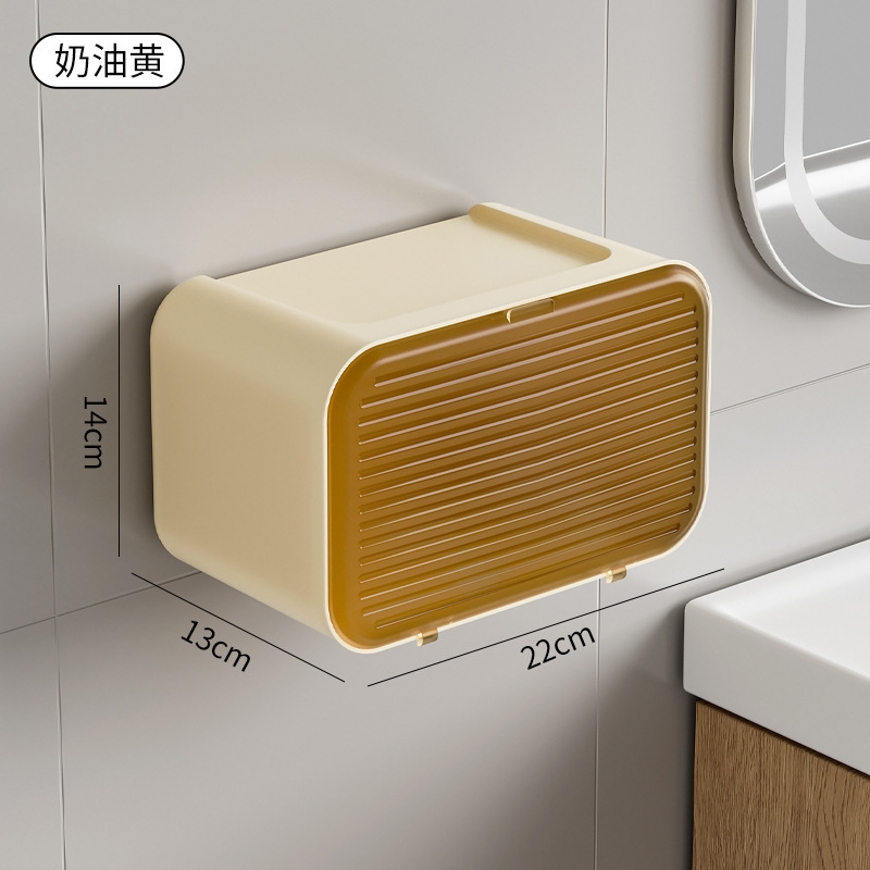 Caja de pañuelos impermeable sin perforaciones, inodoro para el hogar, caja de dibujo de pared simple impermeable, rollo de papel de dibujo de baño