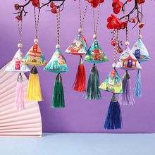 端午节艾草粽子香包香囊 驱蚊迷你三角粽小香包活动礼品挂件批发