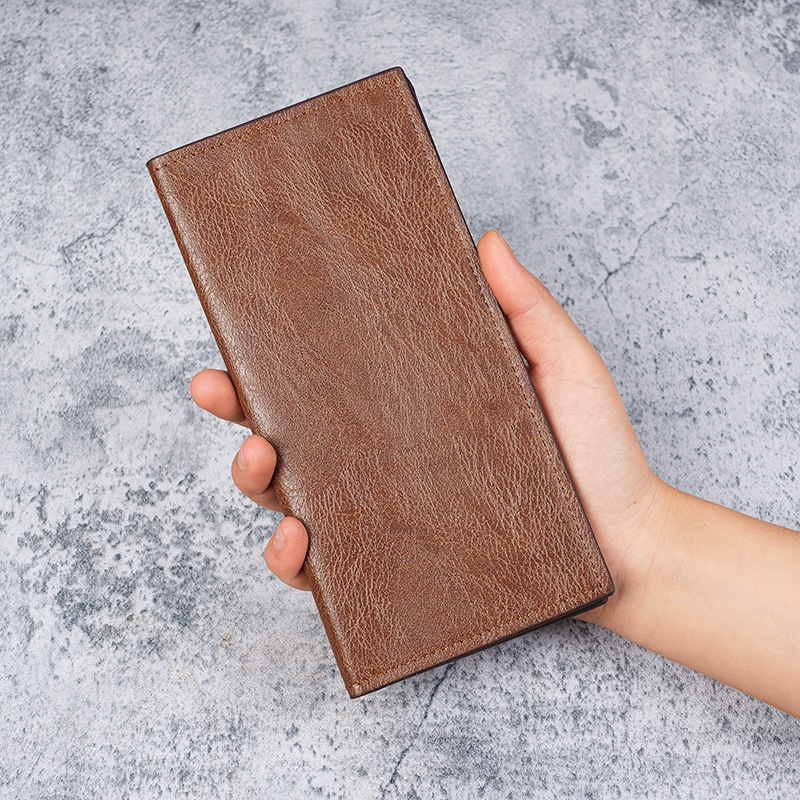 Men's Wallet Long Ultra-Thin Youth Multi-Card Slot Casual Wallet Card Holder Japanese and Korean Trendy Student Stylish Retro Wallet
