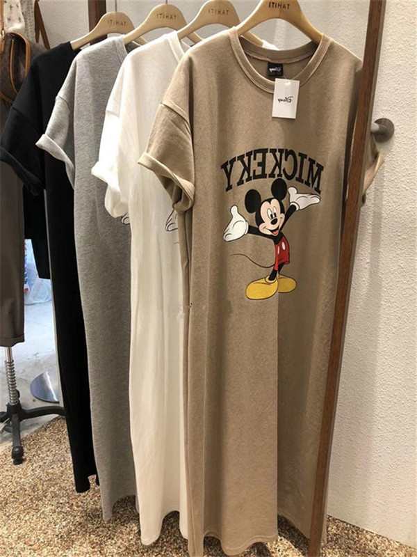 Korean Dongdaemun Short-Sleeve T-Shirt for Women, Trendy Ins Style, 2026 Summer New Fashion Cartoon Versatile Dress Top