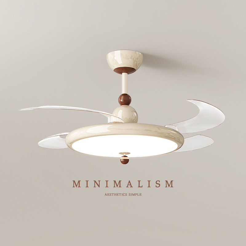 Full-Spectrum Cream-Style Fan Light 2025 New Model Eye-Protection Invisible Fan Light Smart Integrated Ceiling Fan Restaurant Light