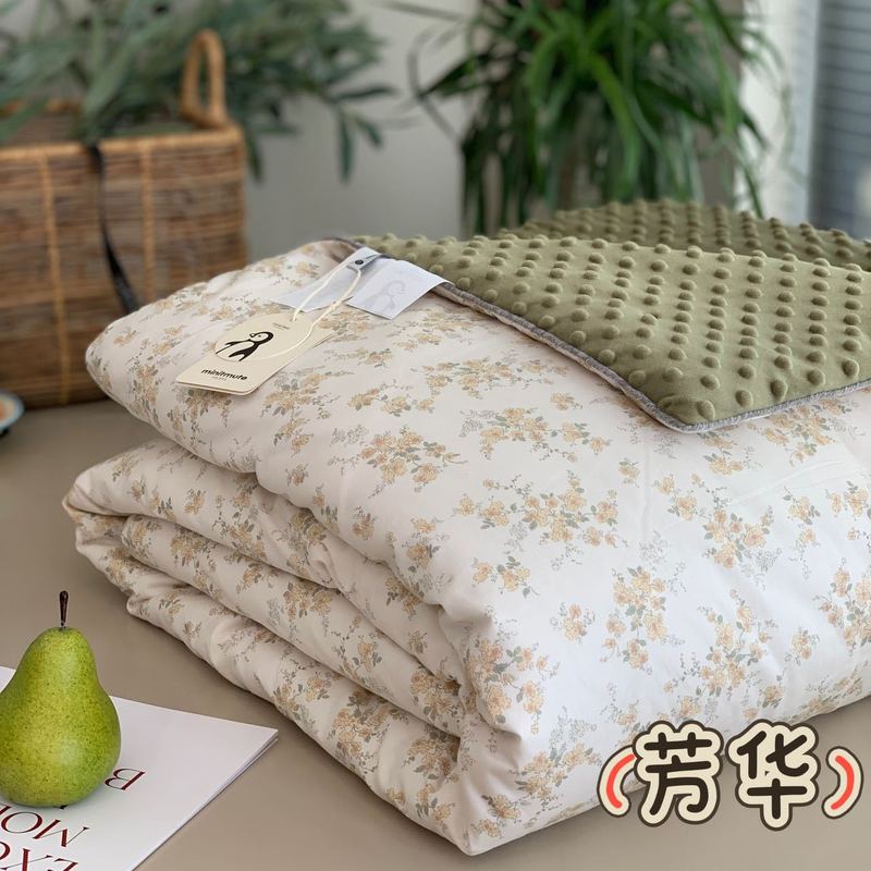 韩国出口企鹅暖绒豆豆被子可机洗ins 复古小碎花全棉春秋大豆被芯|undefined
