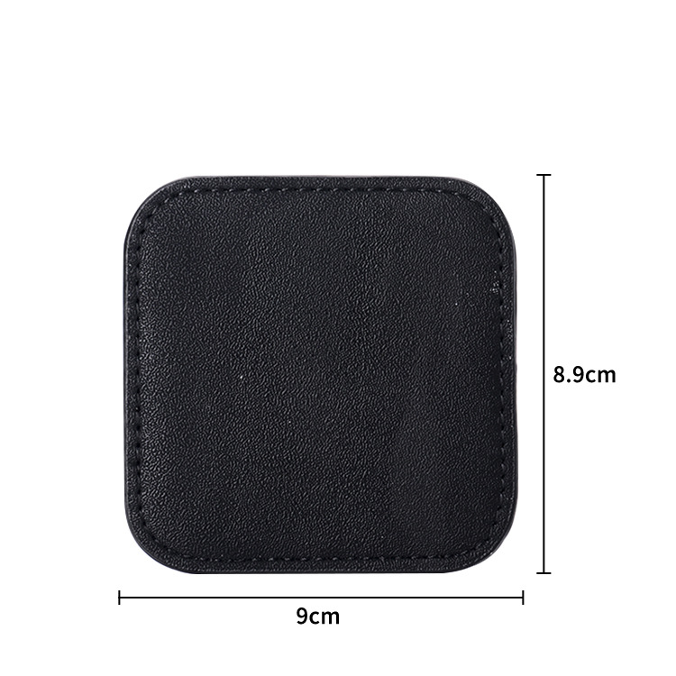 Inventario de venta caliente almohadilla de taza de té multicolor placa de orificio láser logotipo simple antideslizante aislamiento térmico almohadilla de taza de piel PU