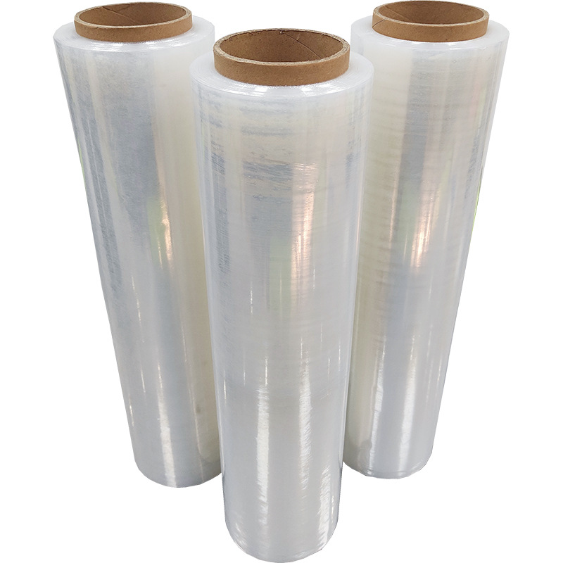 Película de embalaje de estiramiento PE 50cm película transparente PE plástico 3kg película de embalaje de estiramiento