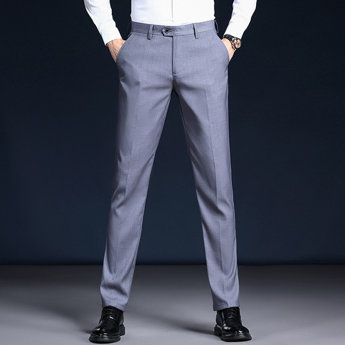 高品质男士西裤韩版修身免烫男装商务通勤休闲裤直筒职业正装长裤