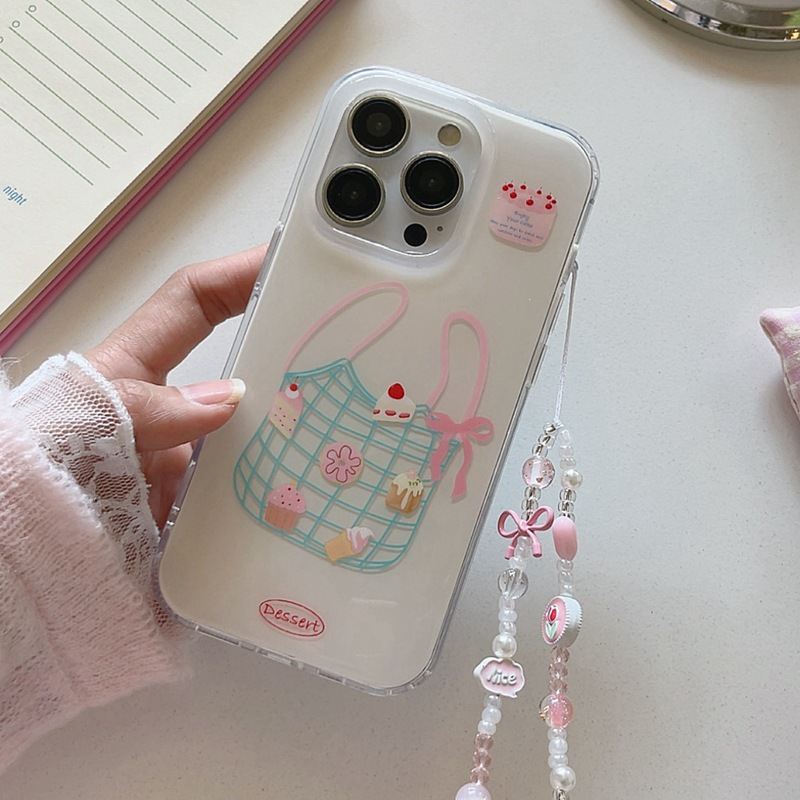 Bolsa de compras de postres de nicho personalizada para Apple 15Pro Girl 16ProMax funda para teléfono móvil 14/13 Cadena 15