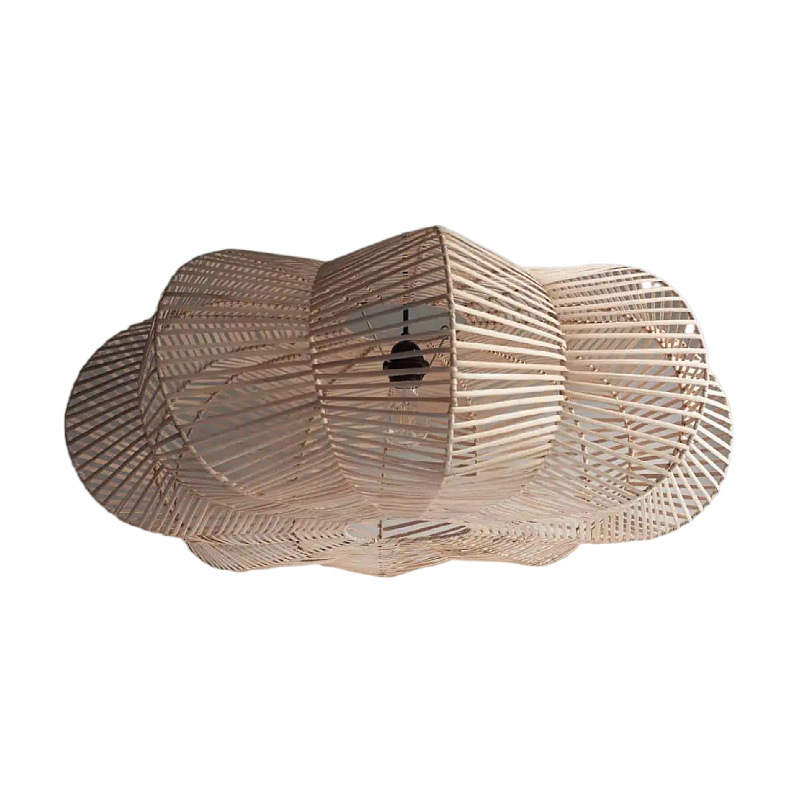 Ovejas de madera Estilo nórdico araña vintage ratán lámpara restaurante Bar Café creativo hecho a mano natural ratán lámpara