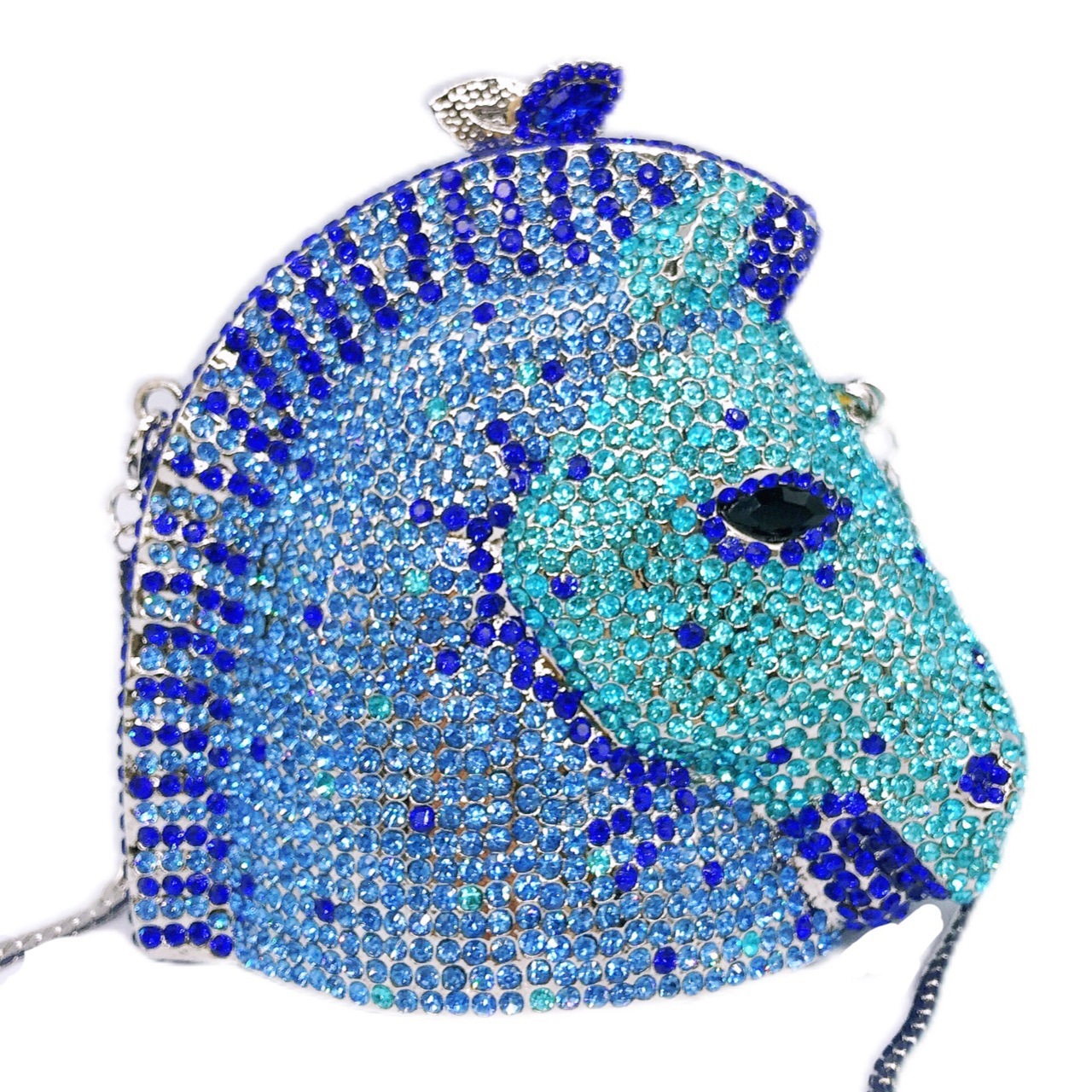 Fuente transfronteriza cabeza de caballo bolsas de cena de diamantes bolsas de joyas bolsas de banquete animales llenos de diamantes bolsas tridimensionales bolsas de mano europeas y americanas