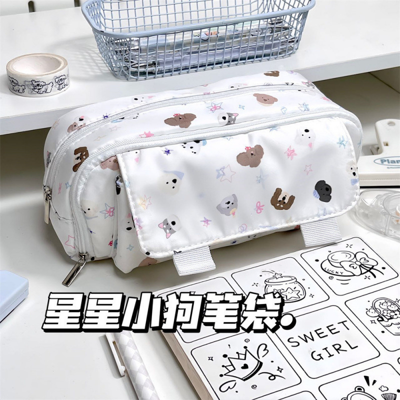 Bolsos de papelería multifuncional para estudiantes de primaria, secundaria y preparatoria, colección grande, corazón de niña, gran capacidad, bolsa de lápices coreana de alto valor