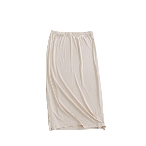 Modest Half-length Skirt for Summer Women, Thin Blouse Skirt, Long Style, Underwear Blouse, See-through Proof White Top