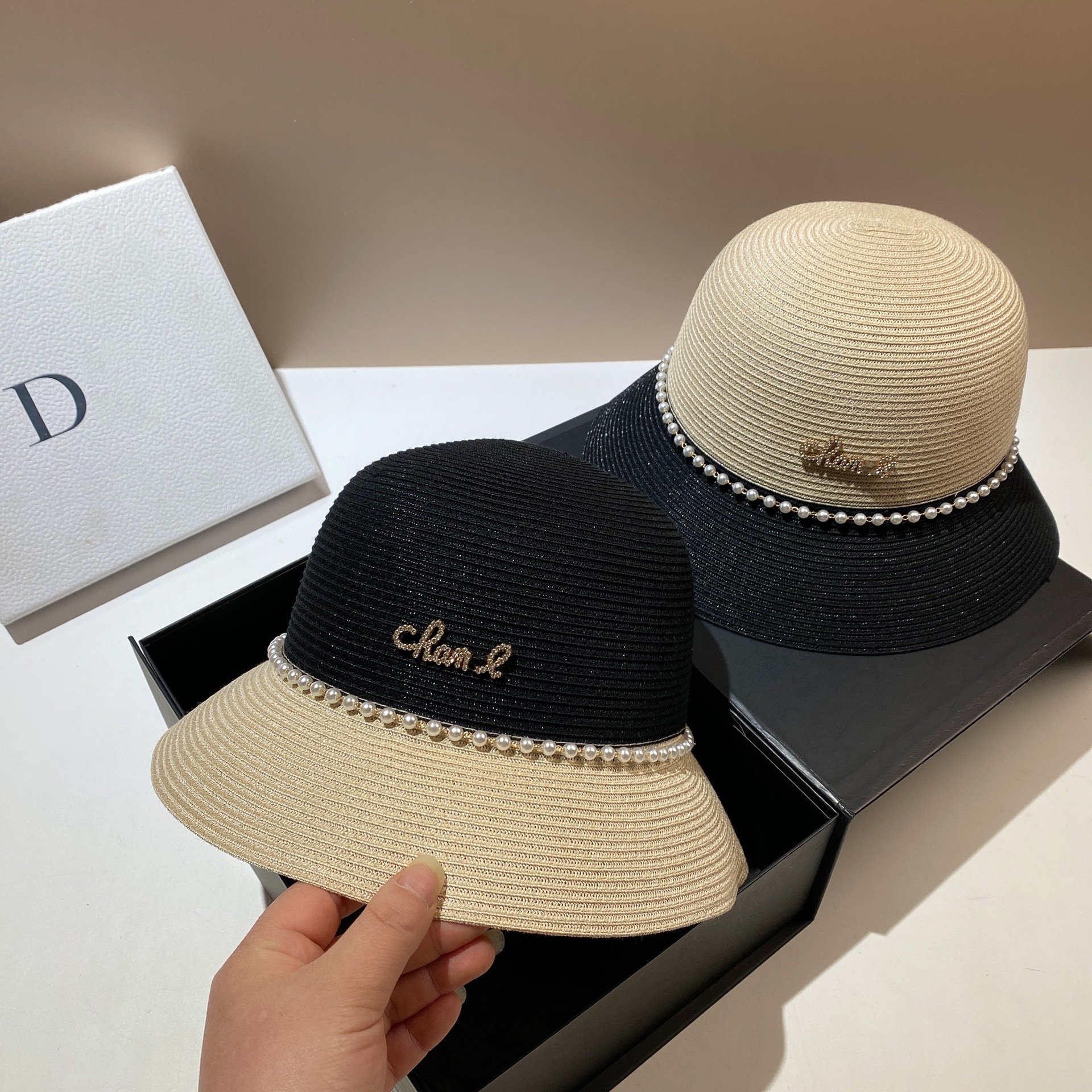 Été Pliable, Lavable, Parasol, Crème Solaire, Pot Coloré Célébrité Élégante, Petit Vent Parfumé, Chapeau De Paille Perlée,_voghion.com