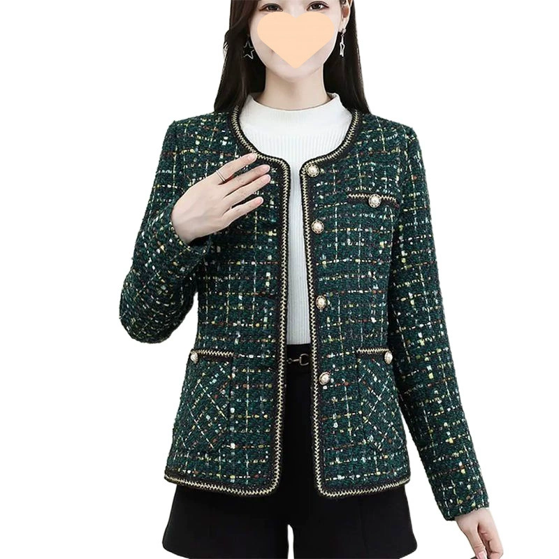 Осенняя короткая куртка-мать, кардиган, стиль Chanel, 50 лет, для среднего возраста