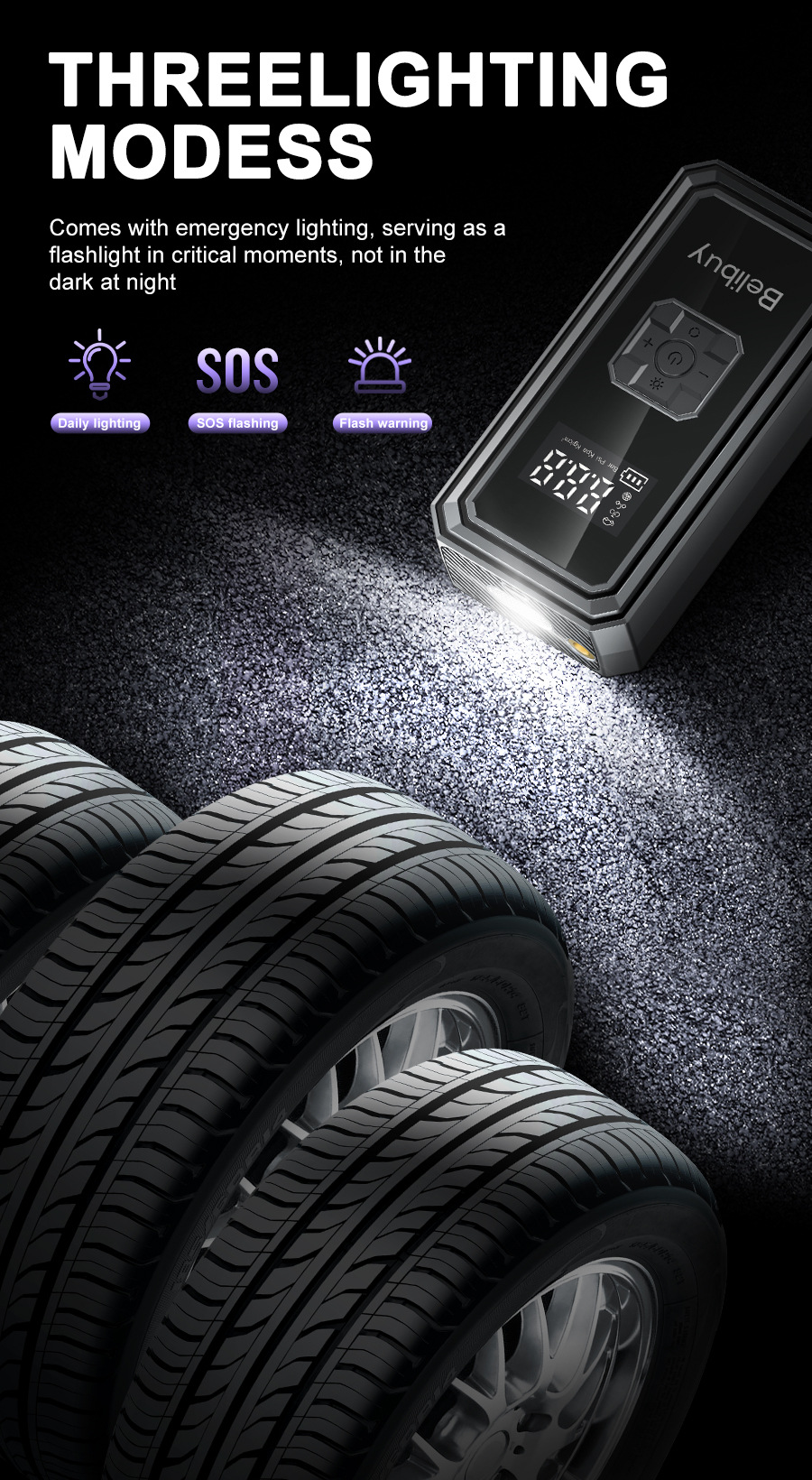 Car Air Pump Small Car Air Pump Electric Portable with Lighting Digital Display Inflatable Pump Electric Air Pump