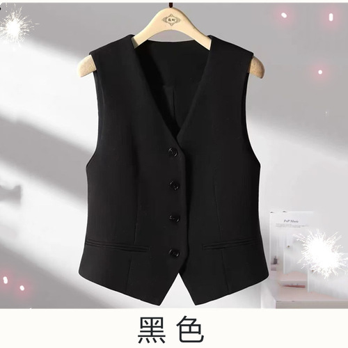Suit vest, short-style waistcoat, versatile slim-fit spring/autumn sleeveless bolero jacket