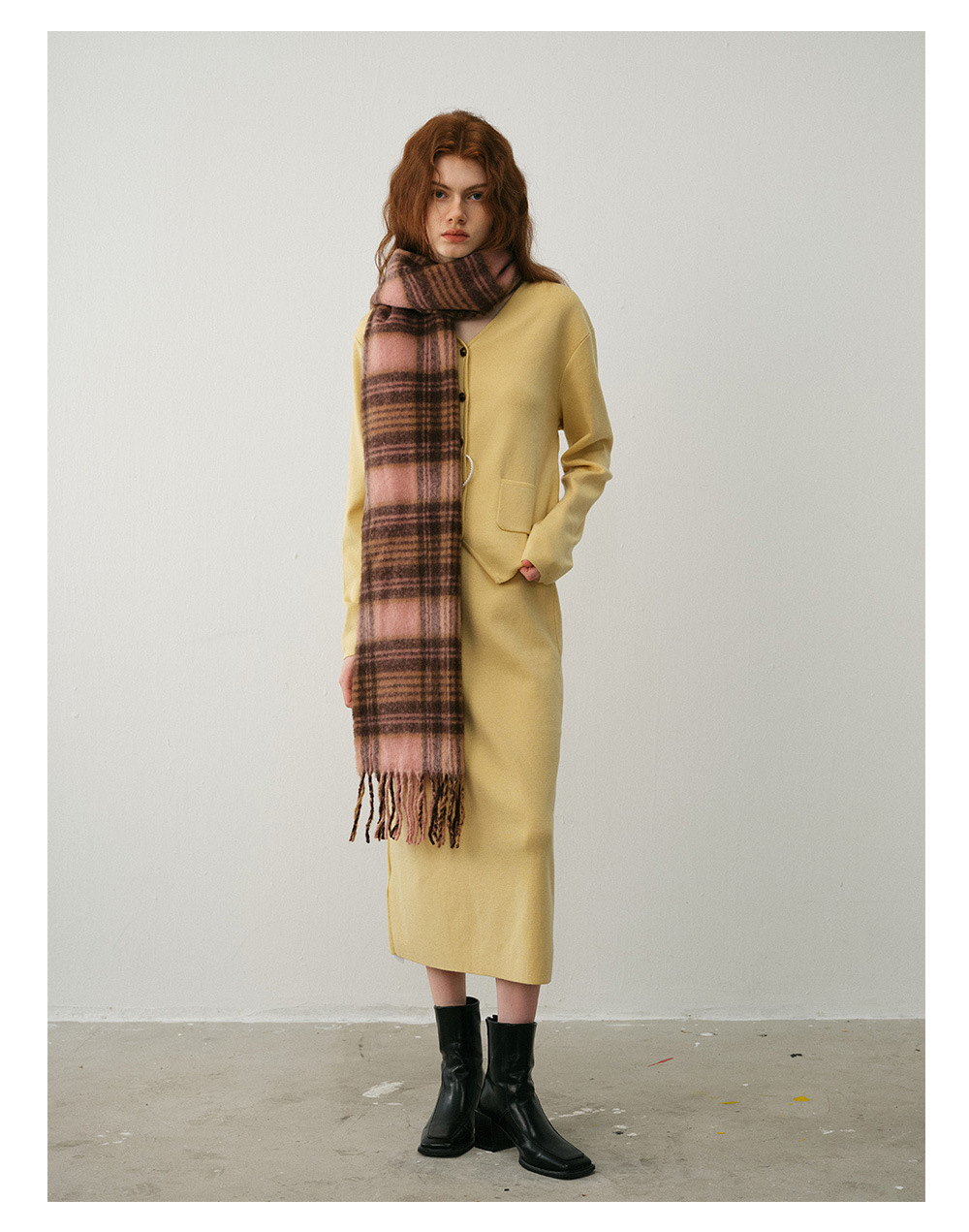 Kaschmirschal Kariert Im Retrodesign Für Damen Winterweiches Tuch_voghion.com