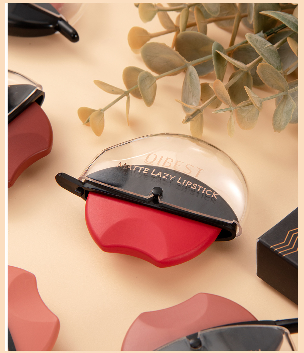 QIBEST Lazy Lip Lipstick is not easy to fade, has a long-lasting matte finish, and does not stick to the rim of the cup. Wholesale undefined