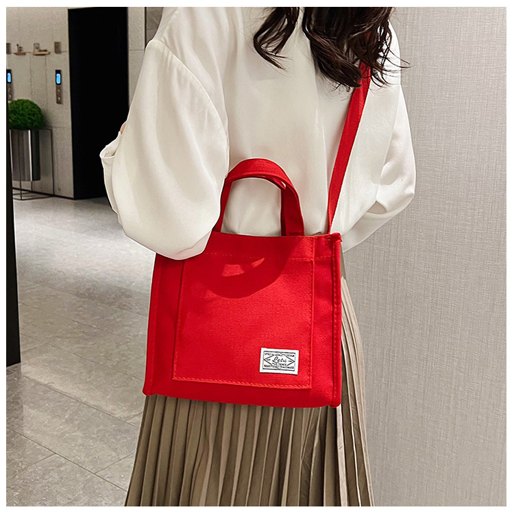 257g Weight Polyester Lining Material Sewing Thread Fashion Element Zipper Closure Type Single Shoulder Strap, Top Handle Strap Type Square Bag Bags Type Casual Occasion Canvas Material Solid Color Pattern All Seasons Season Women's Gender Streetwear Style Square Shape Women's Canvas Solid Color Streetwear Sewing Thread Square Zipper Square Bag 4