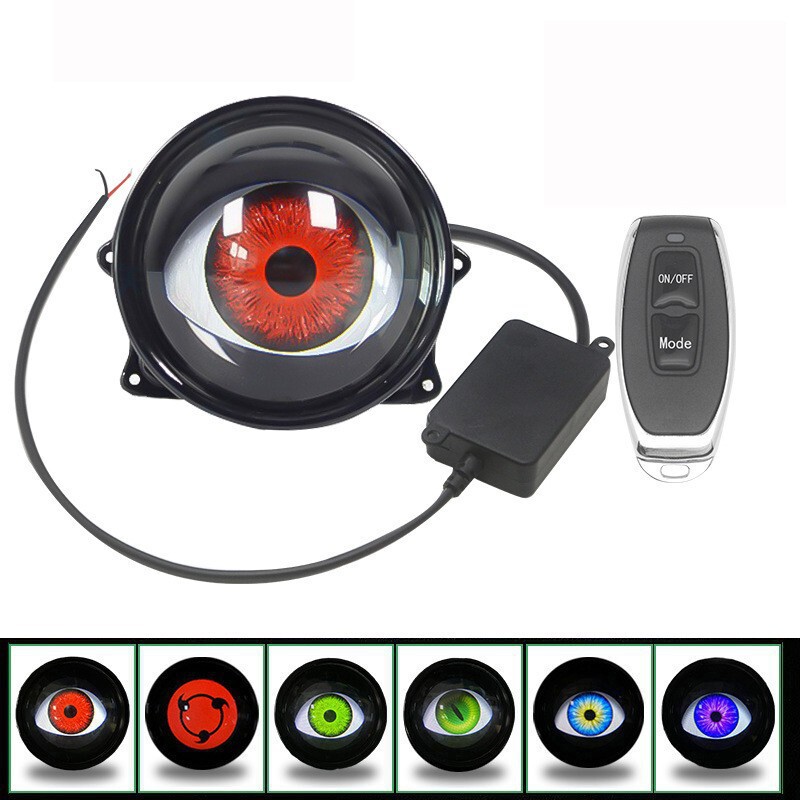 悪魔の目灯ledダイナミック自動車レンズヘッドライト雰囲気灯改造通用自動車オートバイレンズヘッドライト|undefined