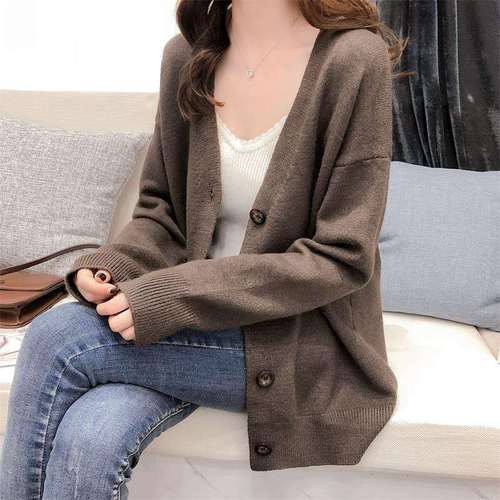 Coat Collar Large Size Trendy Korean Knit Sweater Slim New Fall Outerwear Women's Fashion Sweater
