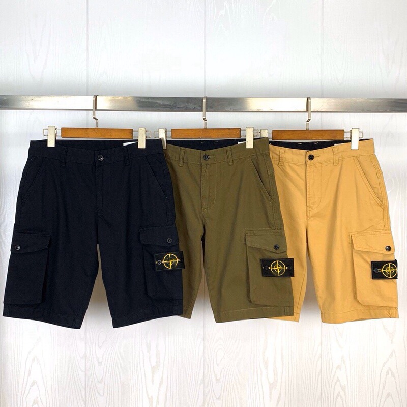 24 New Luxury Trendy Four-Way Island Side Pocket Cargo Casual Shorts Early Spring Classic Washed Shorts for Men