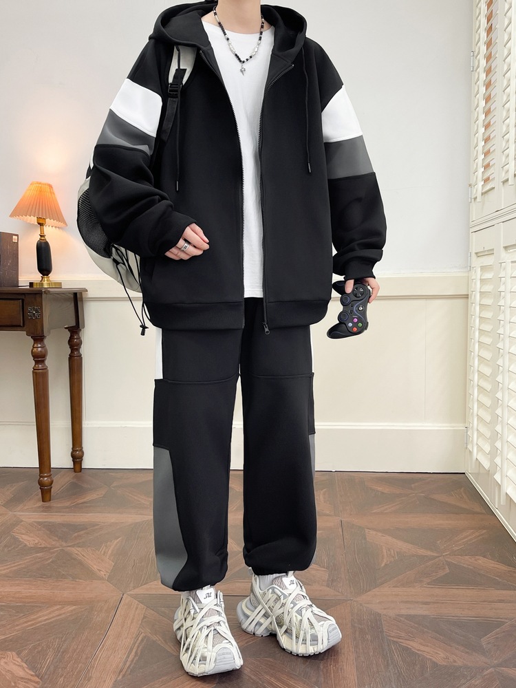 Fábrica directa suéter suelta primavera y otoño traje de hombre adolescente puede personalizar logotipo de imagen