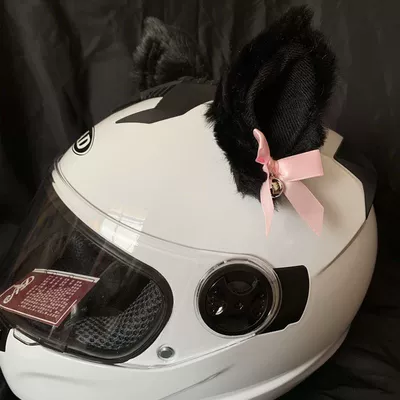 Ears Motorcycle Electric Vehicle Motosiklet dəbilqələri - a-pair-of-black-bell-cat-ears