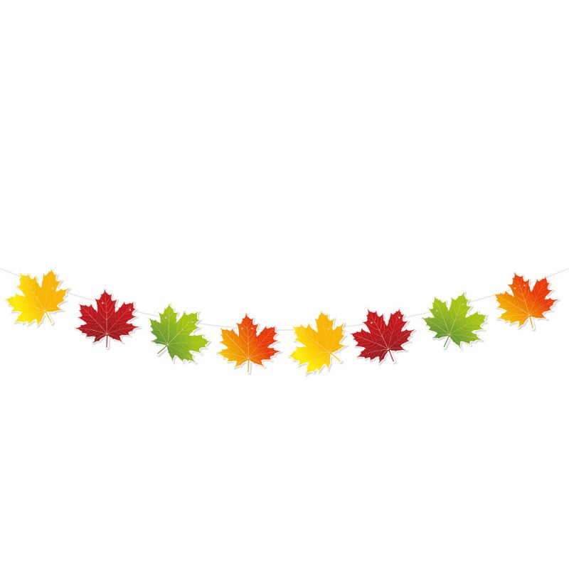 Decoración de la fiesta de Acción de Gracias de Amazon para tirar de la bandera Fiesta de cumpleaños de otoño Decoración del patio Bandera de la hoja de arce
