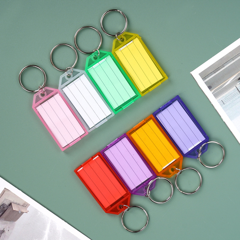 Cross-border double-circle flip keychain color PP plastic…