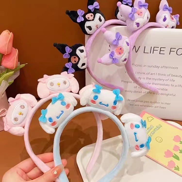 2024 nuevo niño otoño invierno peluche Sanliou cabeza bandas niñas lindas Kulomi lavar la cara bandas de cabello