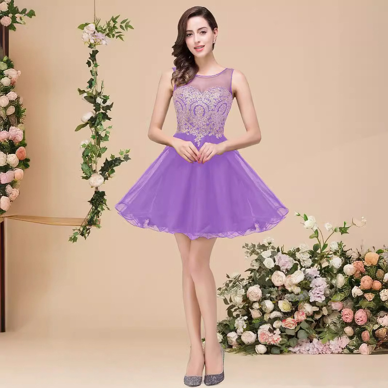 Mini Dress 2026 New Spring Birthday Party Short Dress Sexy Lace Sleeveless Tulle Party Dress
