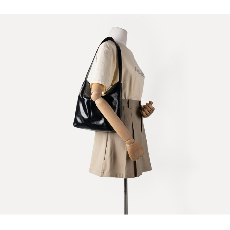 Bolso de hombro tipo bandolera de cuero suave, estilo minimalista y perezoso, versión coreana 2024 para mujer_voghion.com