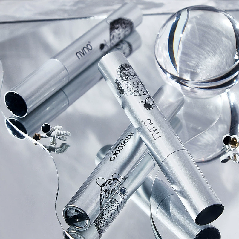 Тушь Mascara NVNO вакуумная утолщающая, серебристый флакон, компактная 0,005 кг