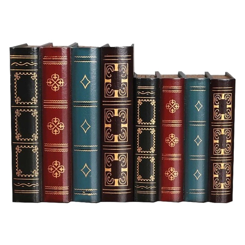 De madera de estilo europeo falso libro simulación libro Decoración Oficina libro modelo retro accesorios decorativos decoración de la fotografía