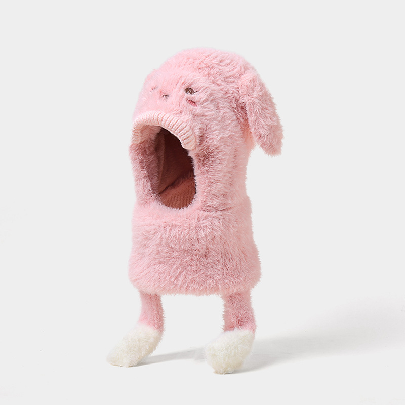 Un pellizco llamará sombrero infantil otoño y invierno máscara de bibón para bebés en una niña de peluche caliente sombrero para niños protectores de orejas