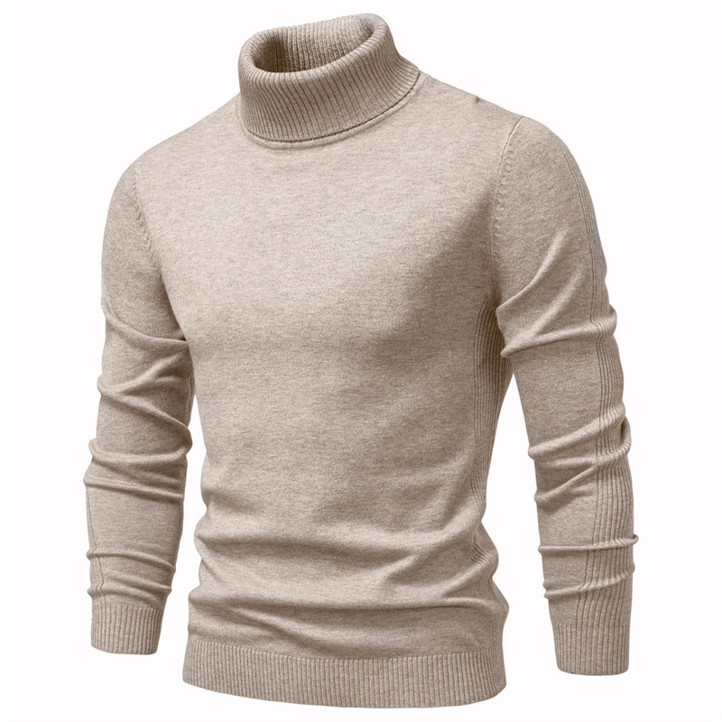 Sweater Cross-Border Autumn and Winter Solid Color Men's Sweater New Pullover Sweater Casual Men's Turtleneck Casual No