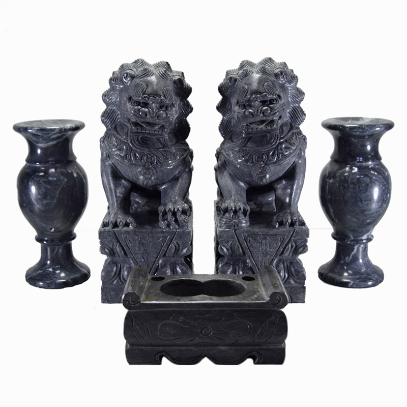 BX62 bluestone Stone Lion cemetery a pair of white marble lion granite