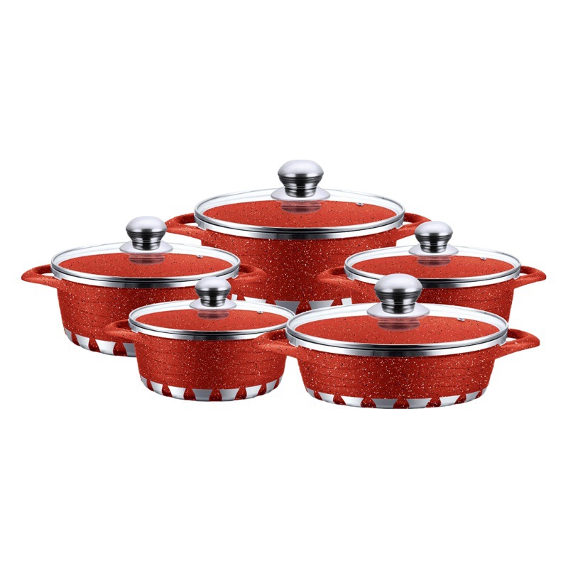El comercio exterior de aluminio antiadherente olla restaurante sopa olla estofado olla de 10 piezas olla sopa americana hogar olla de cocina traje olla