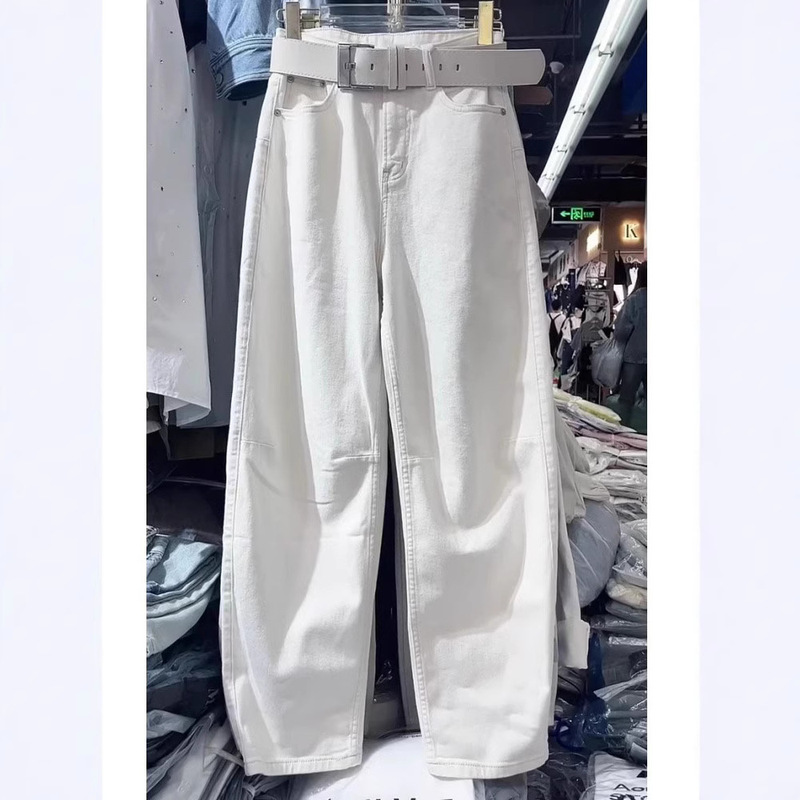 plus size White Machete Jeans Women's 2025 New Explosions chubby girl Wide Leg Pants Slimming Narrow Banana Pants plus size White Machete Jeans Women's 2025 New Explosions chubby girl Wide Leg Pants Slimming Narrow Banana Pants