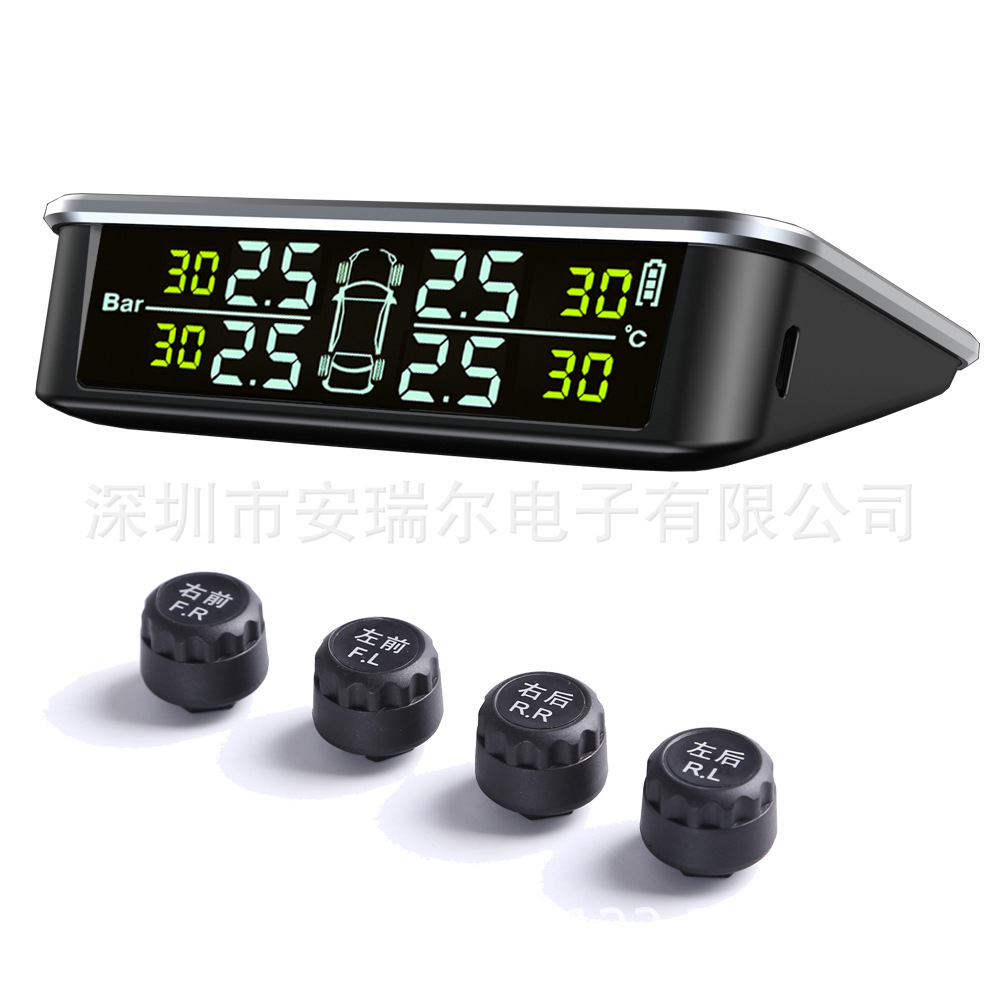 Nuevo Monitor solar de presión de neumáticos TPMS Monitor de presión de neumáticos vista completa detector de presión de neumáticos inalámbrico image 5