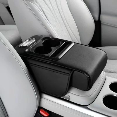 Car Compact-Specific Armrest Box Protective Pad, Tissue Box, Central Narrow Elbow Rest Pad, Water Cup Holder (Armrest box pad) - black-usb-basic-model-without-charging-function
