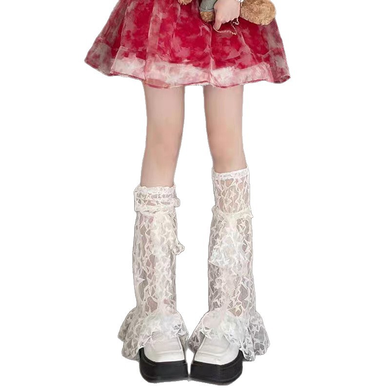 Y2kレースlolitaスタッキングソックス夏亜比風文化星ストラップ足カバー甘いクールなギャル靴下カバー|undefined