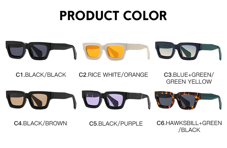 65g Weight Full Frame Glasses Structure Sunglasses Classification PC, UV400 Protection Lens Material Square Glasses Style Outdoor Occasion Solid Color Pattern Unisex Gender Fashion Style Grey, Black Color Fashion Solid Color PC UV400 Protection Square Full Frame Women's Sunglasses 3