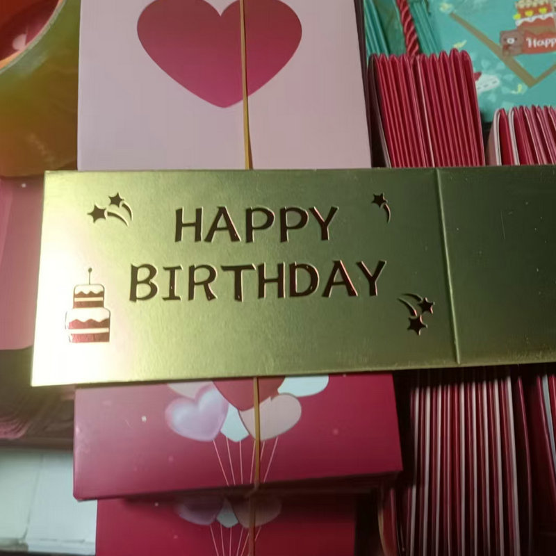 로즈 레드 HAPPY BIRTHDAY; 바운싱 박스 6개 + 선물 상자 + 선물 가방