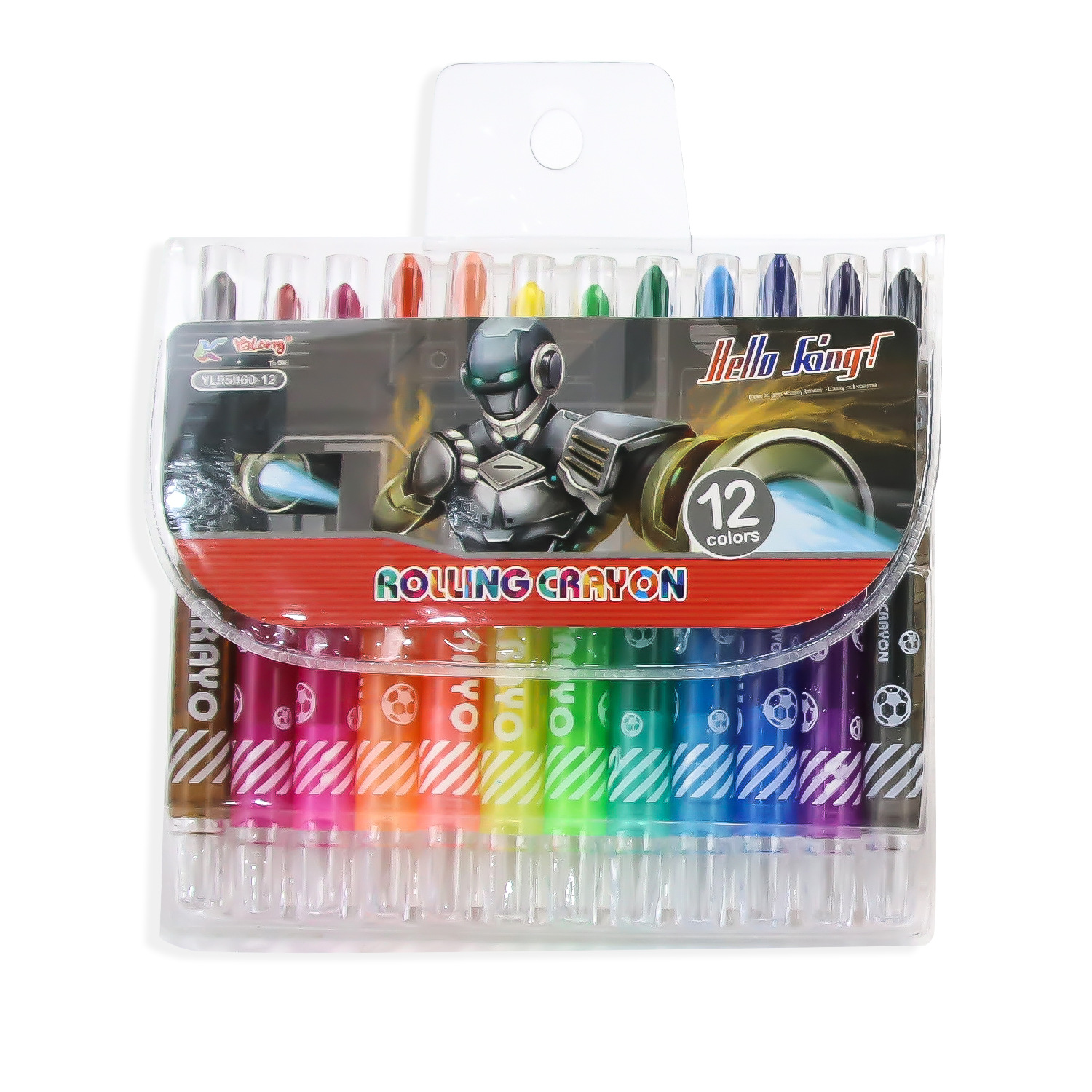 Crayones Giratorios Infantil de Plástico de 12 Colores que No Ensucian las Manos