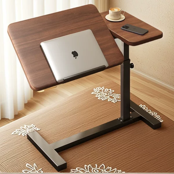 Mobile folding table, adjustable height computer desk, foldable writing desk, home bedroom bedside table, simple nightstand, office desk