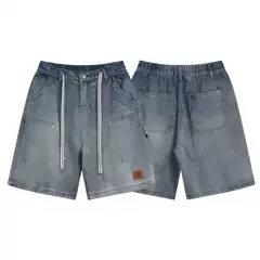 New Trendy Carhartt Relaxed Fit Casual Leather Logo Workwear Denim Shorts for Men