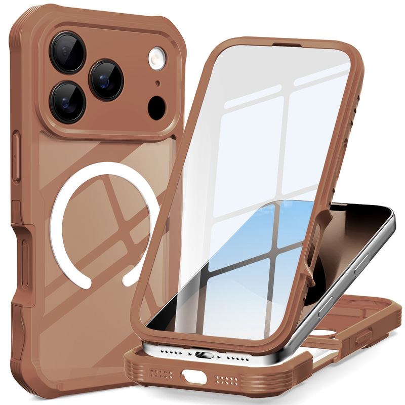 适用苹果17ProMax透明三防手机壳magsafe磁吸iPhone17Air户外防摔|undefined