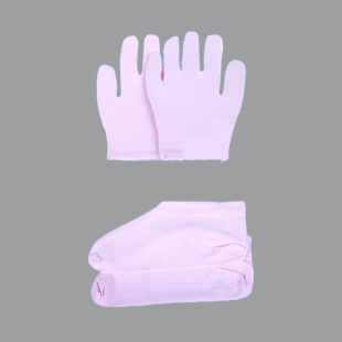 Pink Moisturizing Gloves Foot Cover Hand and Foot Care Printed Jacquard Fabric