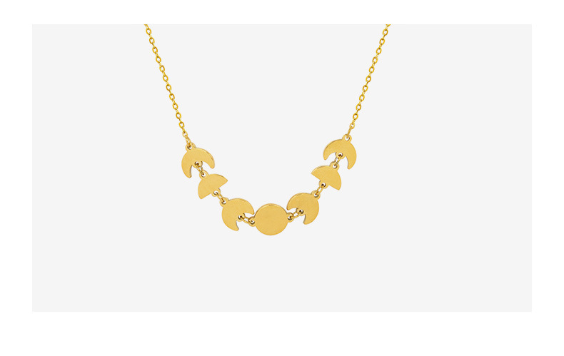 Gargantilla Francesa Minimalista De Alto Sentido Patrón De Geometría De Moda Pequeño Chic Titanio Acero Chapado En Oro De 18k Collar display picture 11