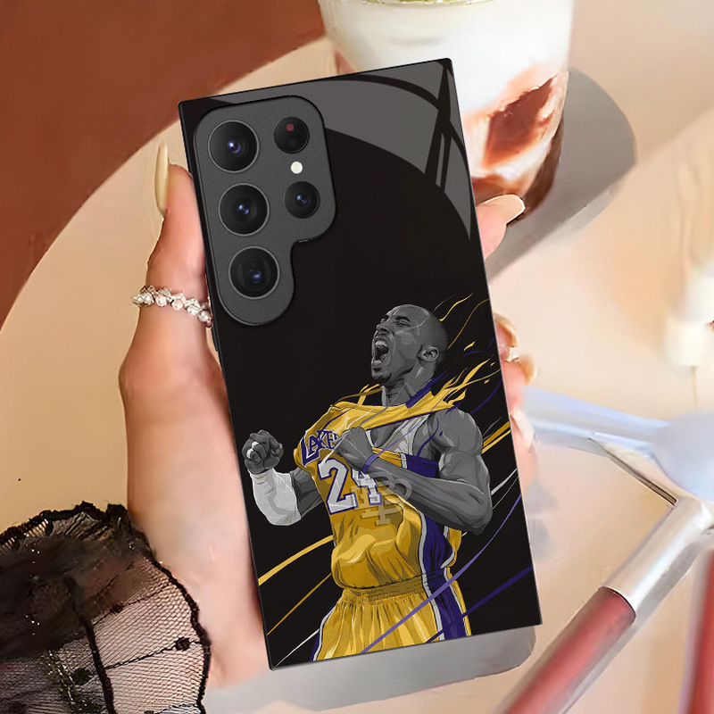 European and American Best-Selling Basketball Nba Kobe Bryant Suitable for Samsung S23+ Mobile Phone Case Creative Star Peripheral Glass Protective Cover